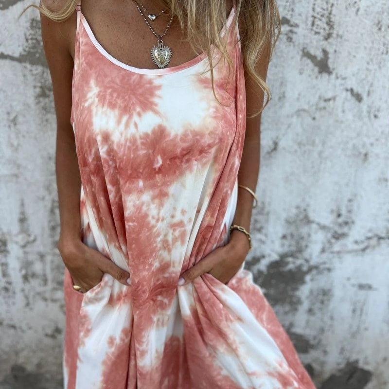Γυναικείο Τόρεμα Tie Dye με Ντεγραντέ Στάμπα και Τιράντες-GR 
