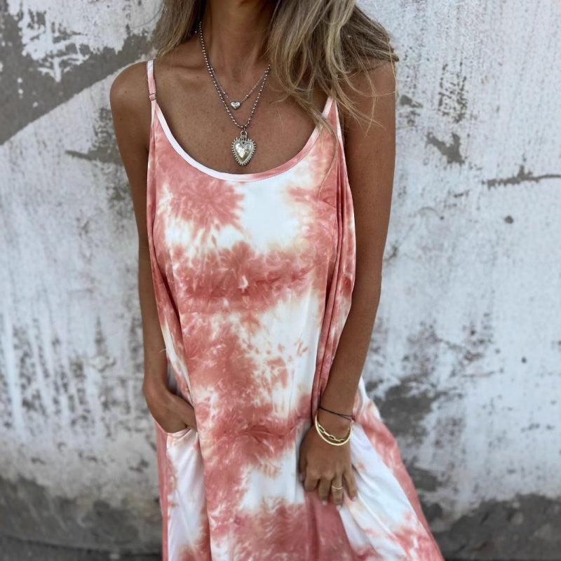 Γυναικείο Τόρεμα Tie Dye με Ντεγραντέ Στάμπα και Τιράντες-GR 