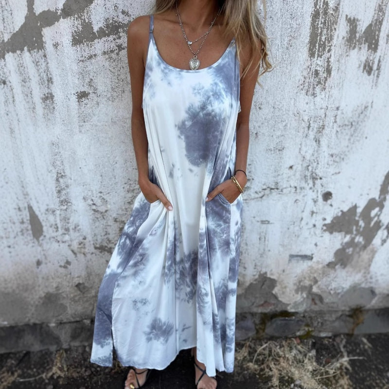 Γυναικείο Τόρεμα Tie Dye με Ντεγραντέ Στάμπα και Τιράντες-GR 