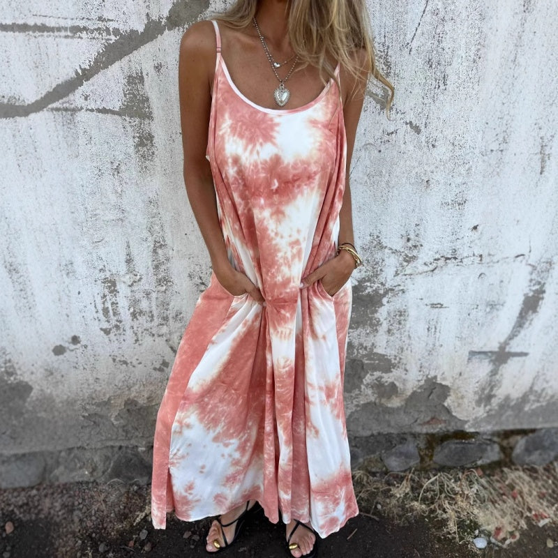 Γυναικείο Τόρεμα Tie Dye με Ντεγραντέ Στάμπα και Τιράντες-GR 