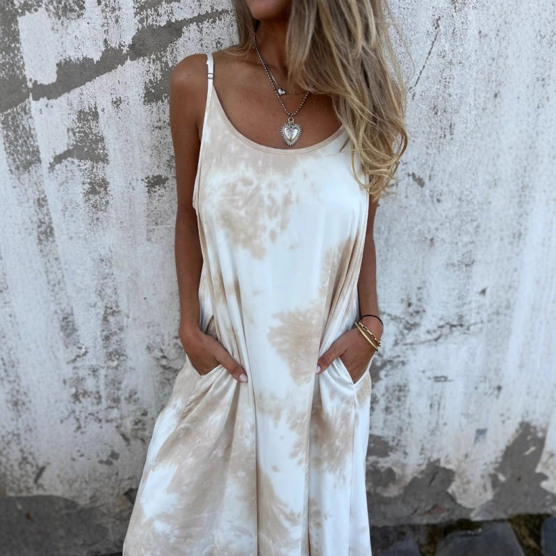 Γυναικείο Τόρεμα Tie Dye με Ντεγραντέ Στάμπα και Τιράντες-GR 