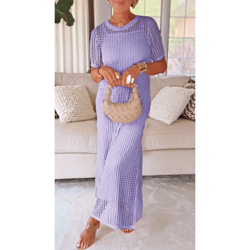 Ženski komplet dolge obleke Casual Hollow Maxi-SI