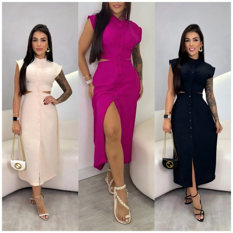 【S-2XL】👗Elegantiška moteriška suknelė su perlenktais kraštais-LT