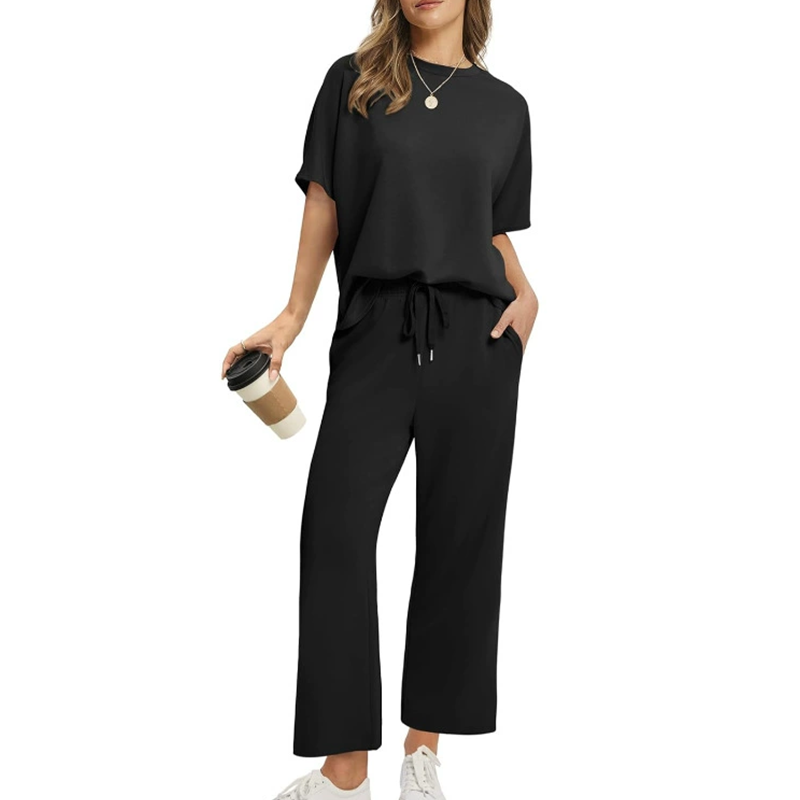 🔥 Moteriškas minkštas laisvalaikio viršutinių drabužių ir kelnių komplektas-LT