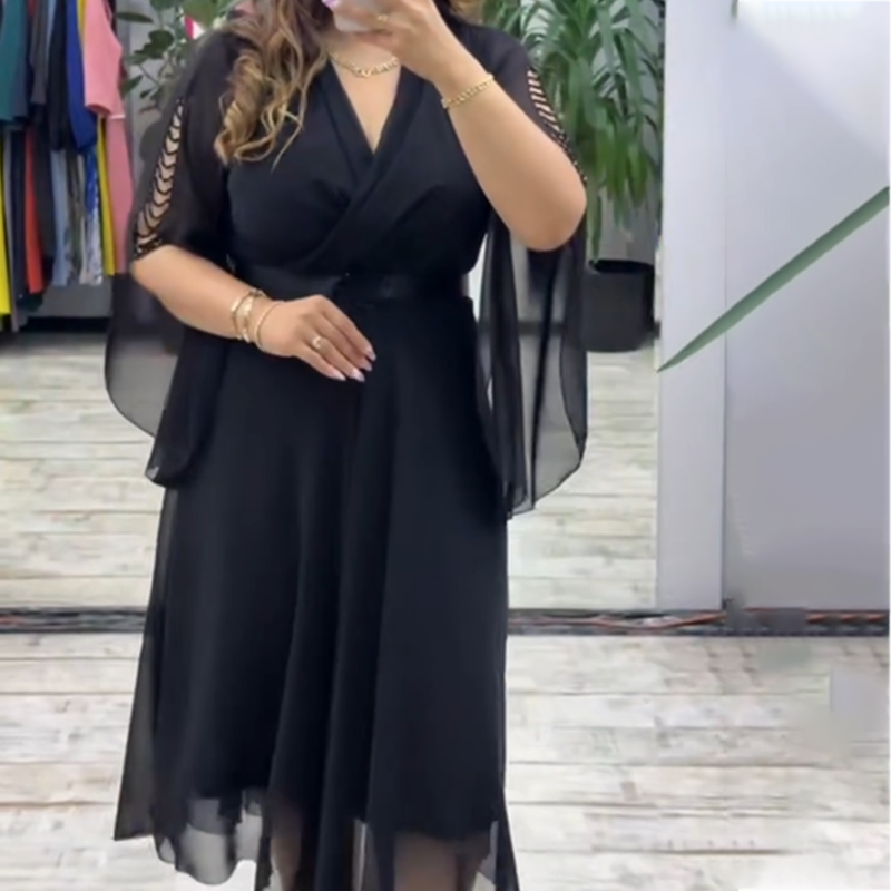 👗 Κομψό γυναικείο φόρεμα με V λαιμόκοψη-GR