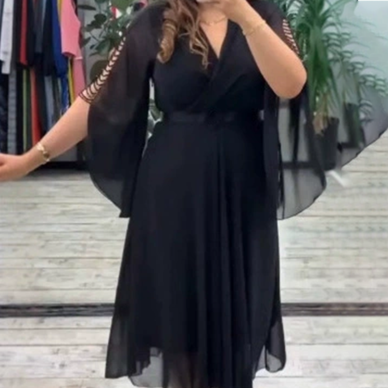 👗 Κομψό γυναικείο φόρεμα με V λαιμόκοψη-GR