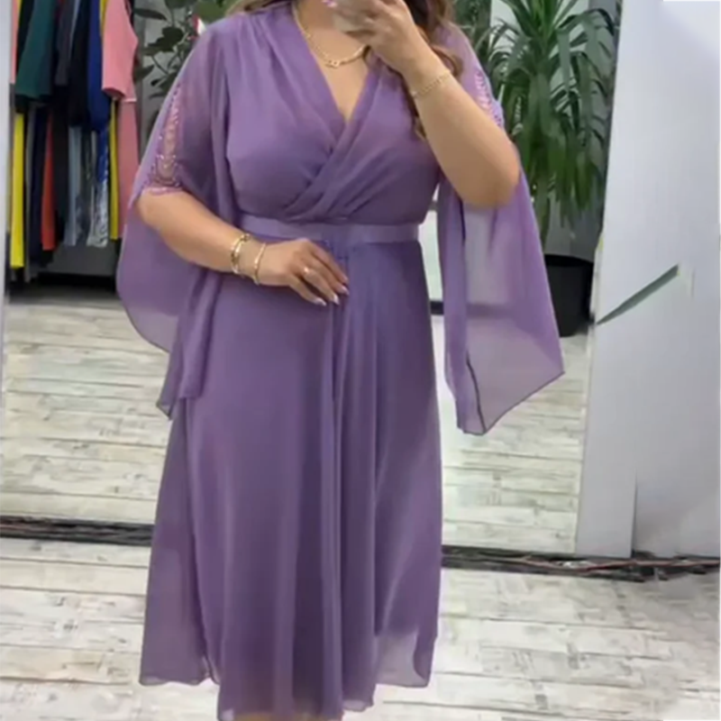 👗 Κομψό γυναικείο φόρεμα V formos iškirpte-LT