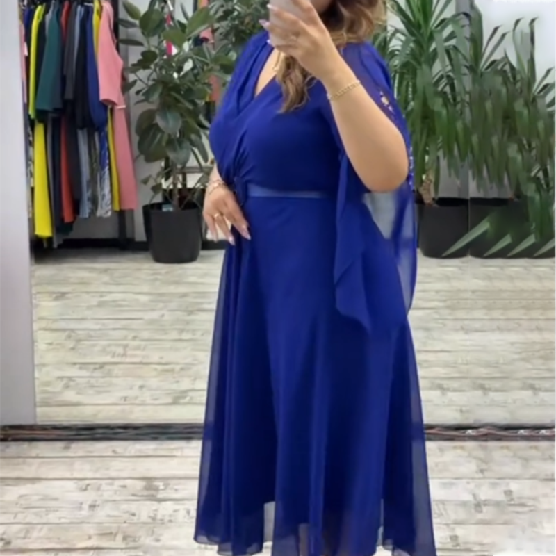 👗 Κομψό γυναικείο φόρεμα V formos iškirpte-LT