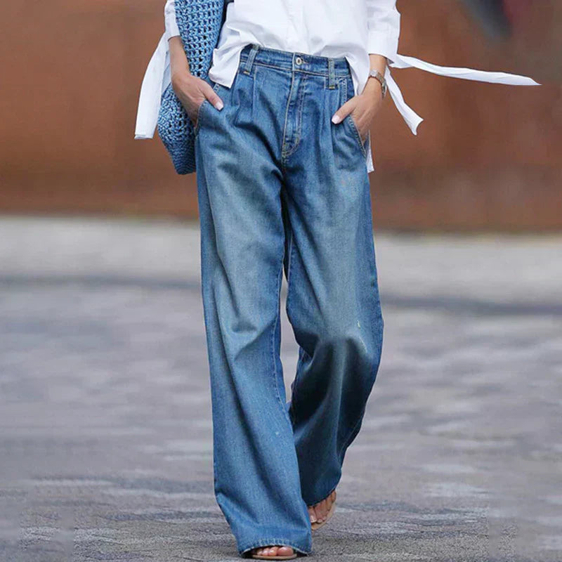 【S-3XL】👖💦Moteriški laisvalaikio džinsai skalbto stiliaus-LT