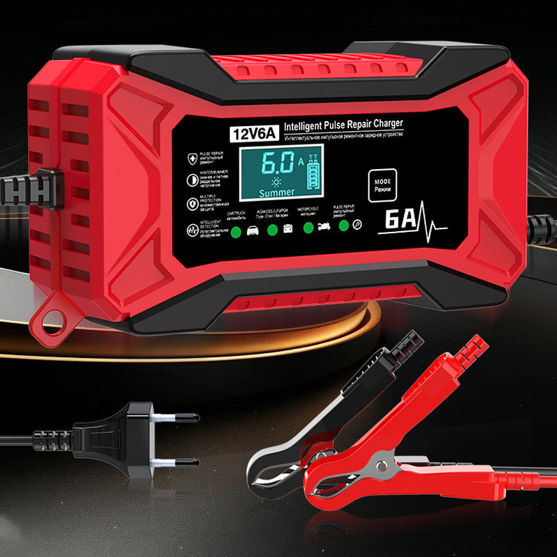 🔥 Pametni polnilnik baterij za avto in motor - 220 V - EU vtič 🚗⚡-SI