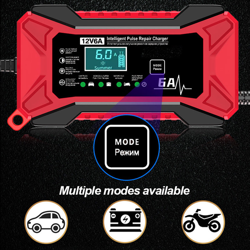 🔥 Pametni polnilnik baterij za avto in motor - 220 V - EU vtič 🚗⚡-SI