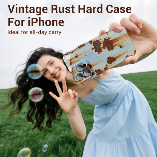 Σκληρή vintage θήκη iPhone με σκουριά-SI