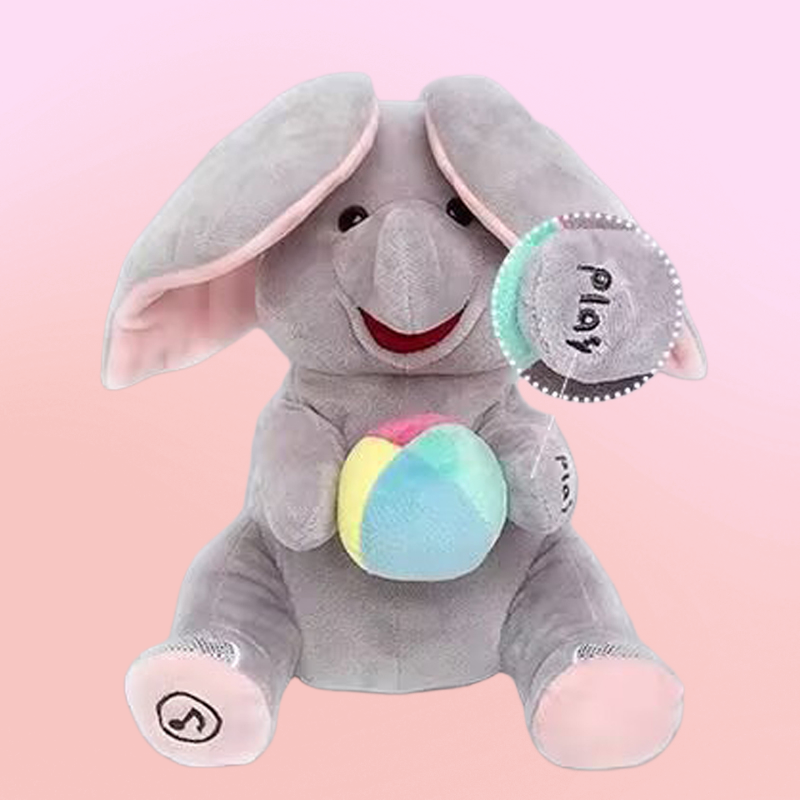 🎁🐘 Prikupna plišasta igrača slon za igranje skrivalnic-SI