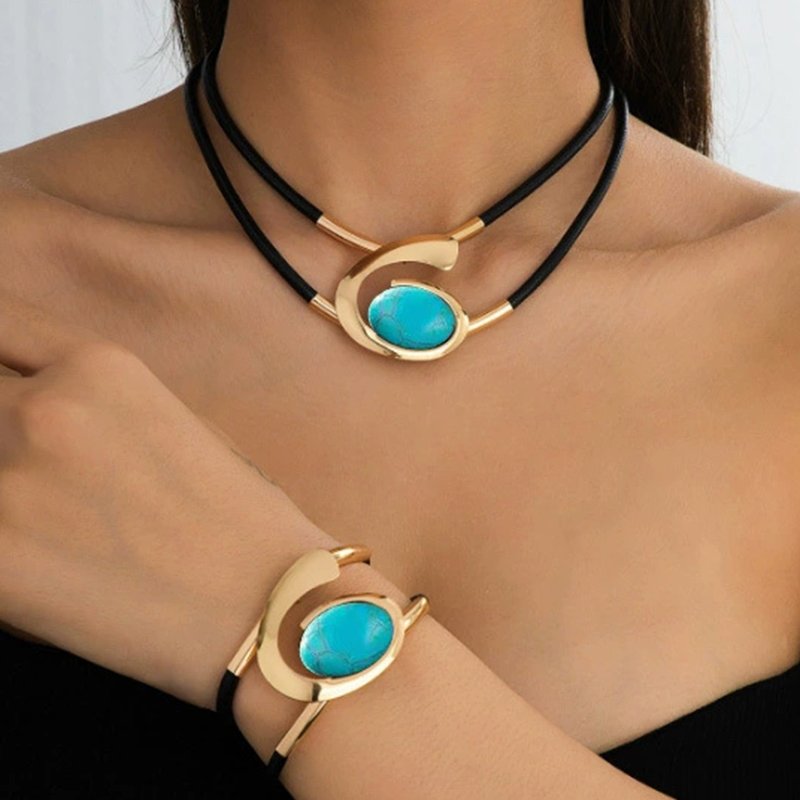 Σετ κολιέ και βραχιόλι vintage boho📿-GR