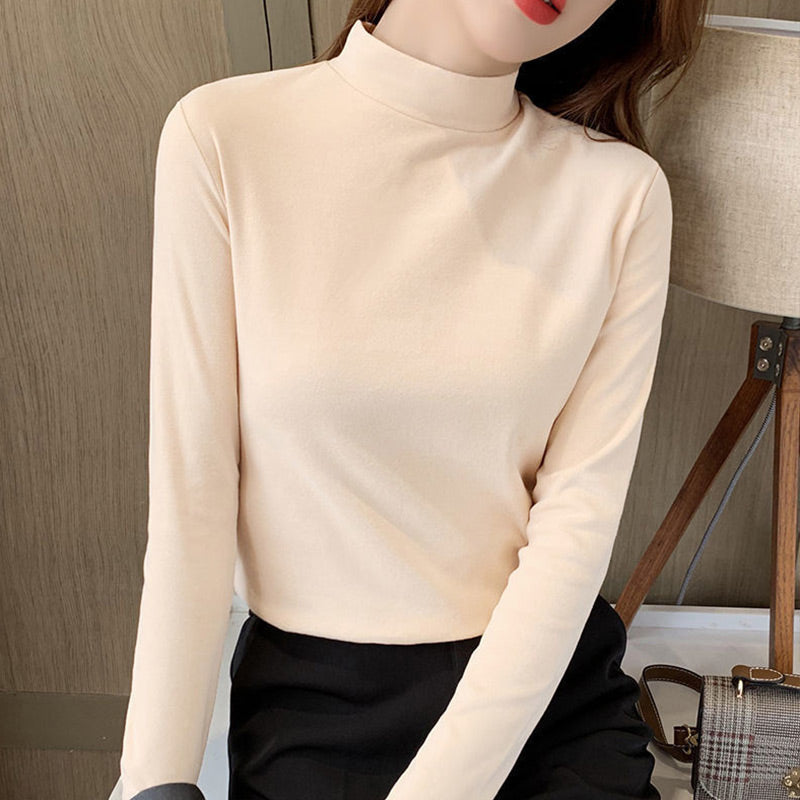 💖Udobna enobarvna ženska bluza z dolgimi rokavi in puloverjem-SI