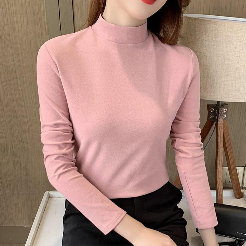 💖Udobna enobarvna ženska bluza z dolgimi rokavi in puloverjem-SI