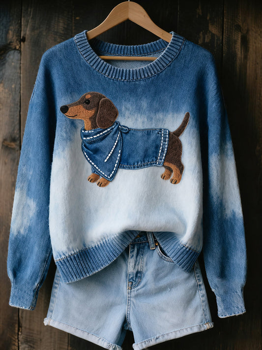 Γυναικείο Vintage Artistic Animal Print Cozy Knitted Πουλόβερ-SI