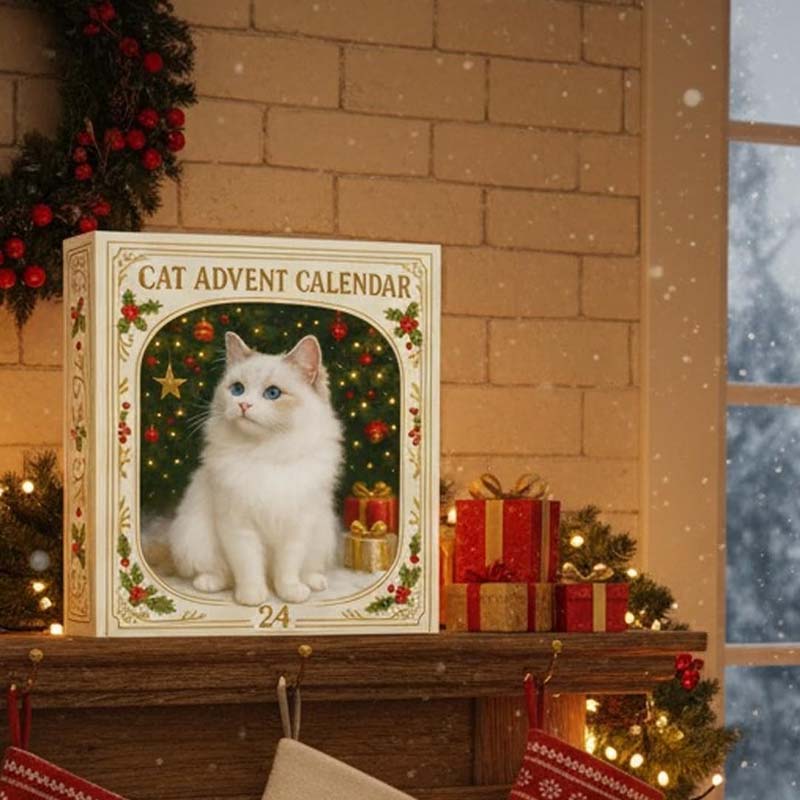 【🎁Božična ponudba🎄】Adventni koledar za ljubitelje mačk za leto 2025-SI