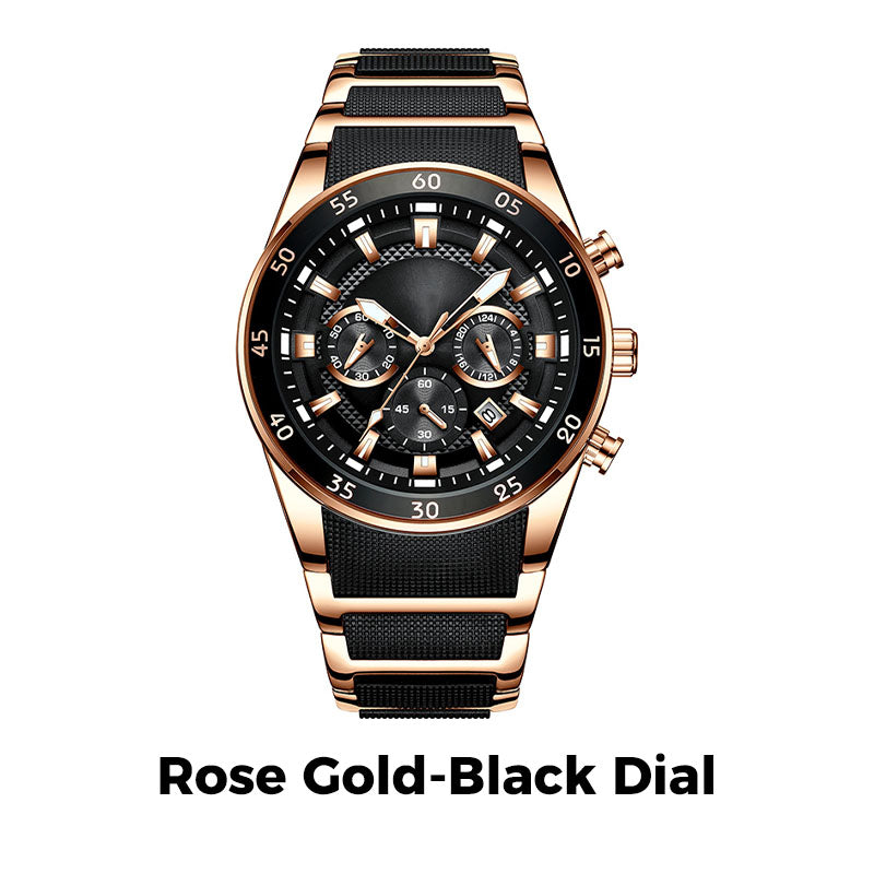 🎁 Moška vodoodporna večnamenska kremenčeva ura⌚-SI