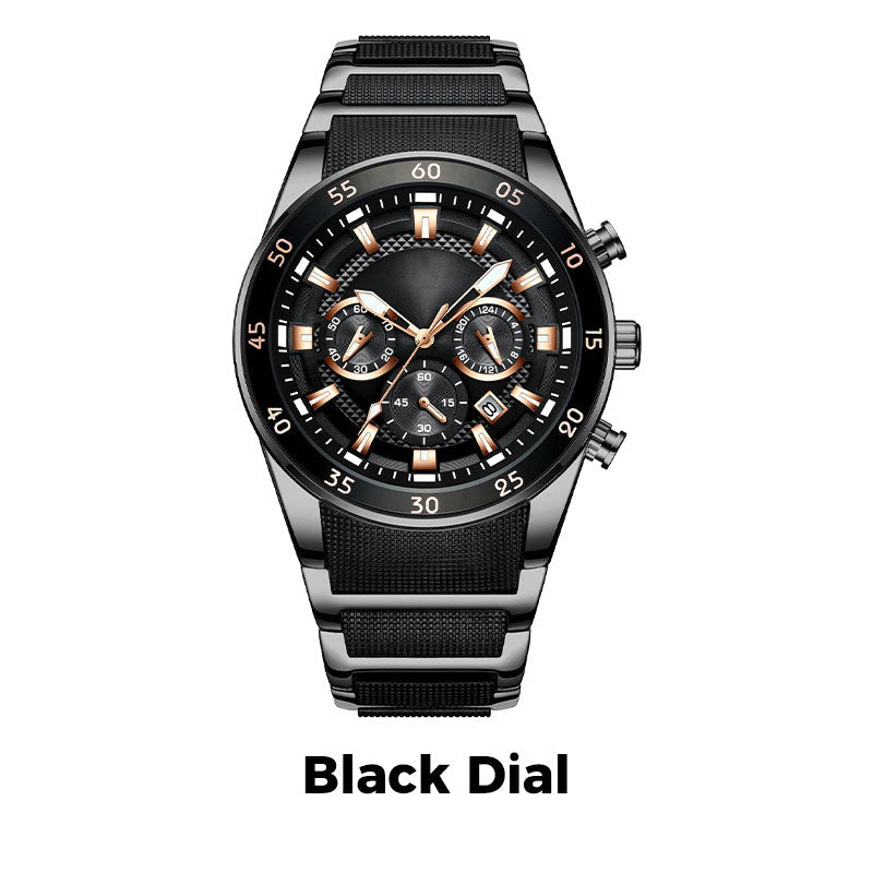 🎁 Moška vodoodporna večnamenska kremenčeva ura⌚-SI