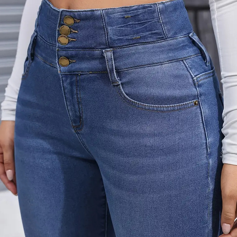 👖Ζεστό και άνετο γυναικείο τζιν με επένδυση από φλις-SI