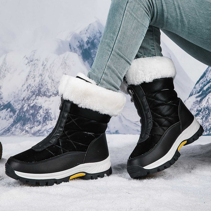 【EU36-42】❄️Γυναικείες χειμερινές μπότες από PU με επένδυση από βαμβάκι και fleece-SI