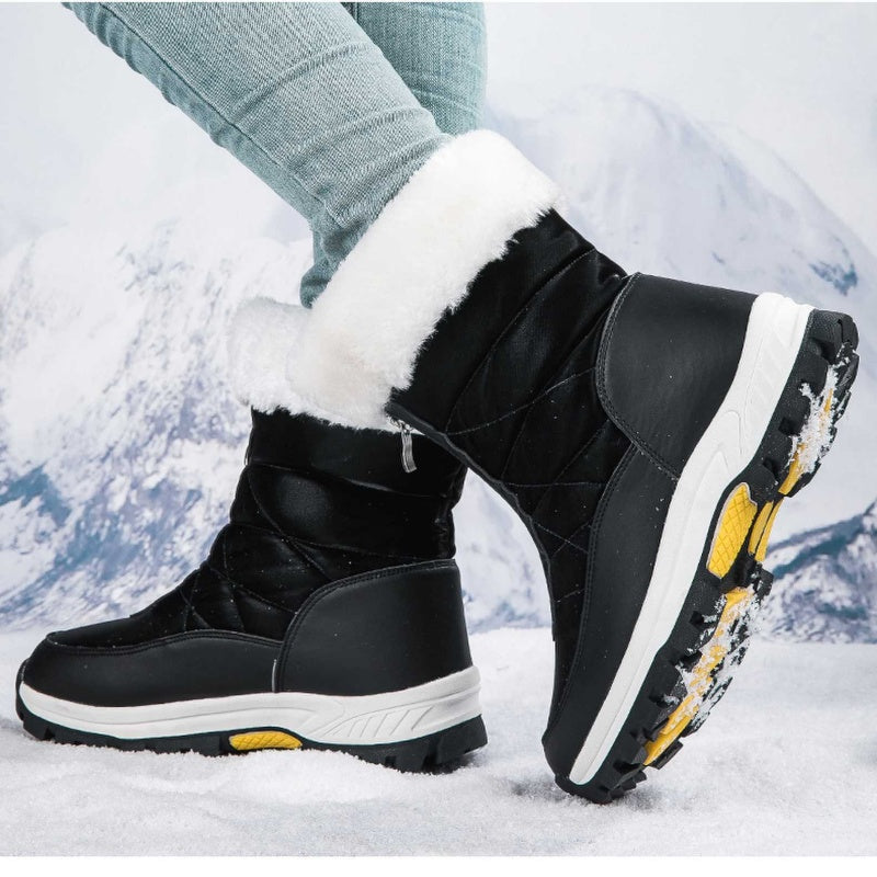 【EU36-42】❄️Γυναικείες χειμερινές μπότες από PU με επένδυση από βαμβάκι και fleece-SI
