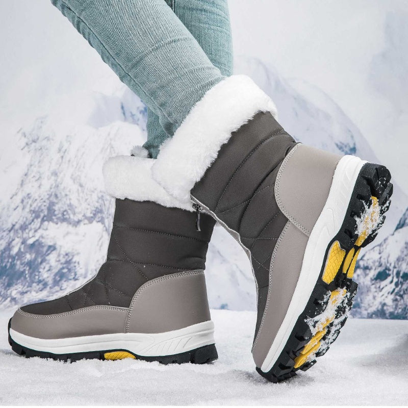 【EU36-42】❄️Γυναικείες χειμερινές μπότες από PU με επένδυση από βαμβάκι και fleece-SI