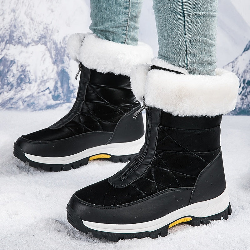 【EU36-42】❄️Γυναικείες χειμερινές μπότες από PU με επένδυση από βαμβάκι και fleece-SI