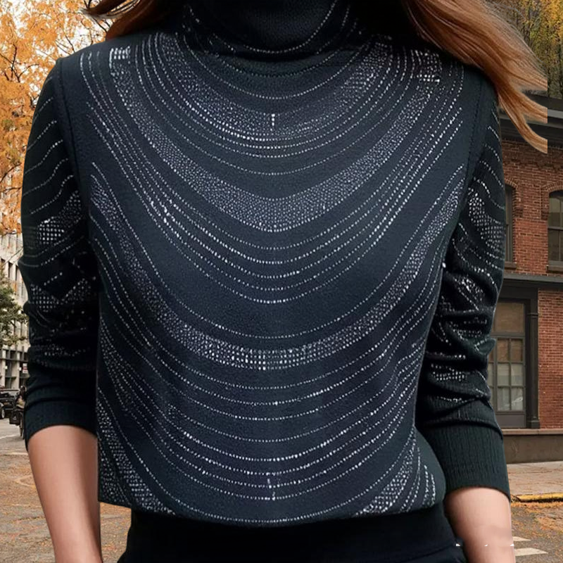 🎁💎Elegantna ženska bluza z dolgimi rokavi in bleščicami-SI