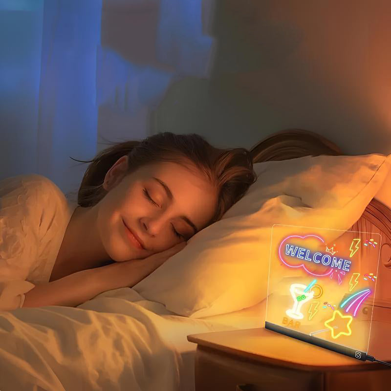 🔥👨‍🎨 Izbrisljiva, osvetljena akrilna risalna tabla s stojalom 🎨✨-SI