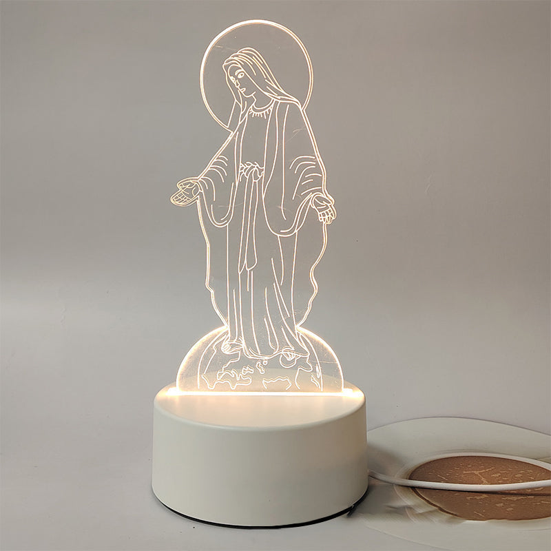 🌙 Mir in vera v eni luči – 3D nočna svetilka z Jezusom-SI