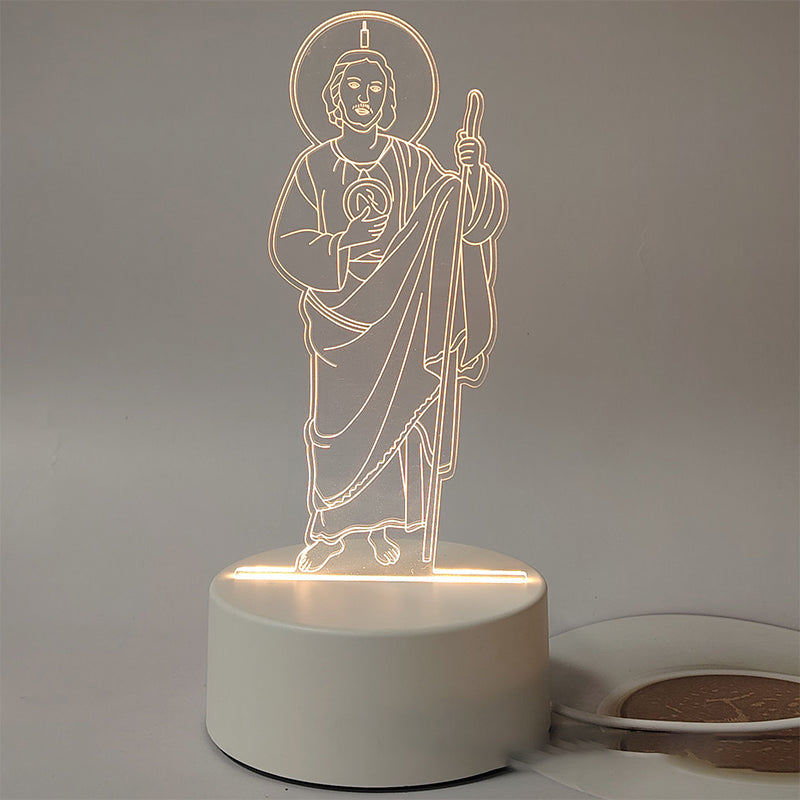 🌙 Mir in vera v eni luči – 3D nočna svetilka z Jezusom-SI