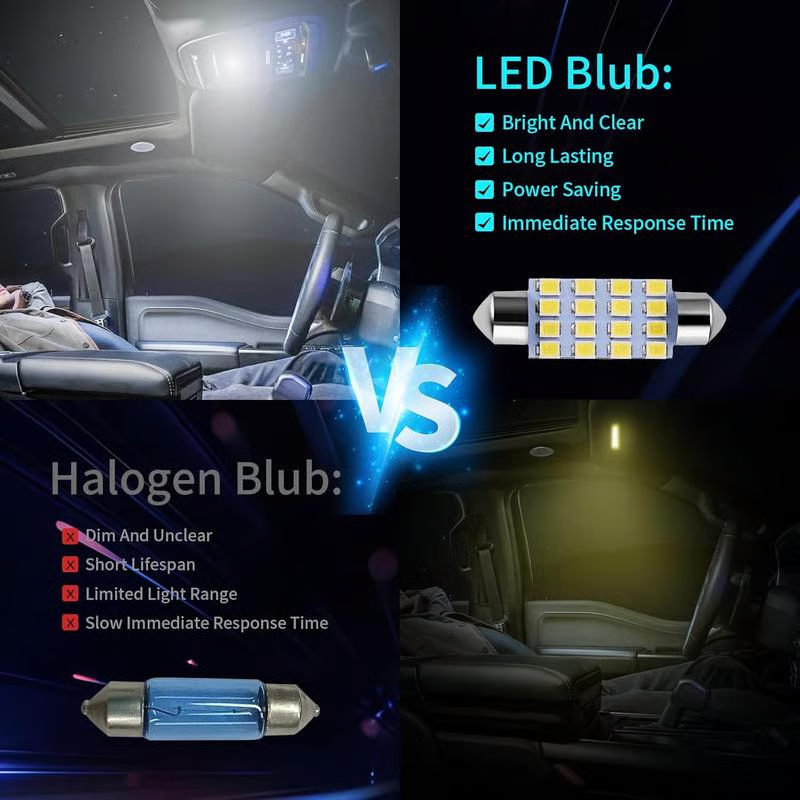 💡 Automobilio salono apšvietimo komplektas su 42 itin ryškiais LED diodais – „plug and play“ atnaujinimas jūsų automobiliui-LT
