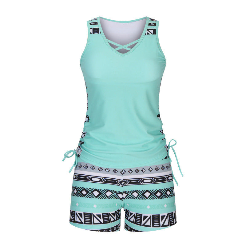 👙S-3XL🏖️Dámske vzorované dvojdielne tankini plavky-SK