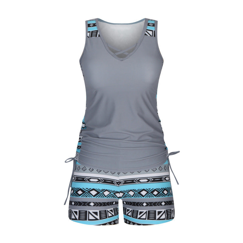 👙S-3XL🏖️Γυναικείο μαγιό tankini δύο τεμαχίων με σχέδιο-GR