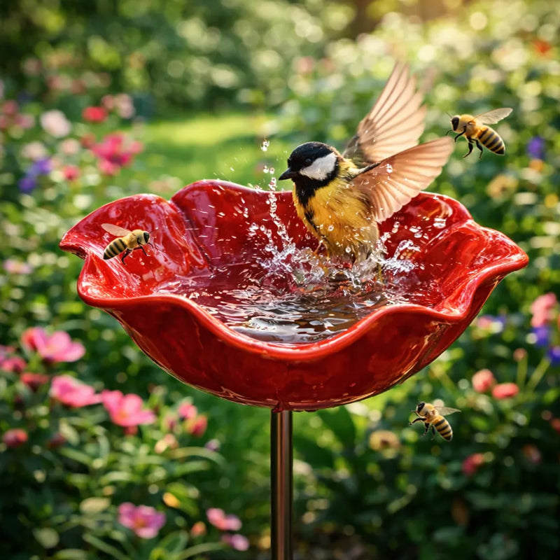 🌸Ročno izdelana kovinska opora za cvetlični vrt🐦-SI
