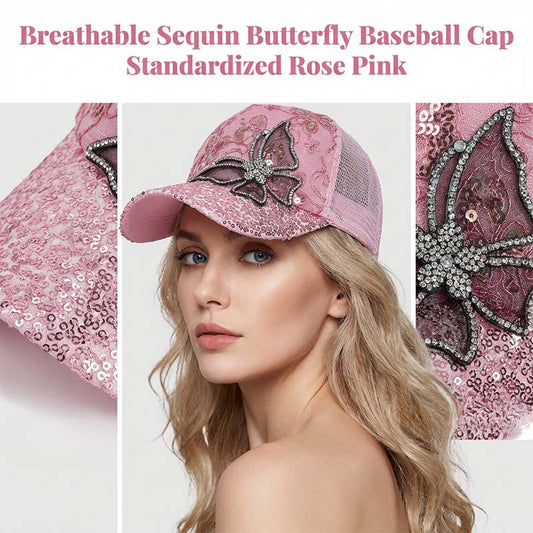 📦 Plačilo ob dostavi – Bleščeča baseball kapa "Kristalni metulj" | Bleščeče dvostranske bleščice, bleščeč dizajn metulja 🧢✨-SI