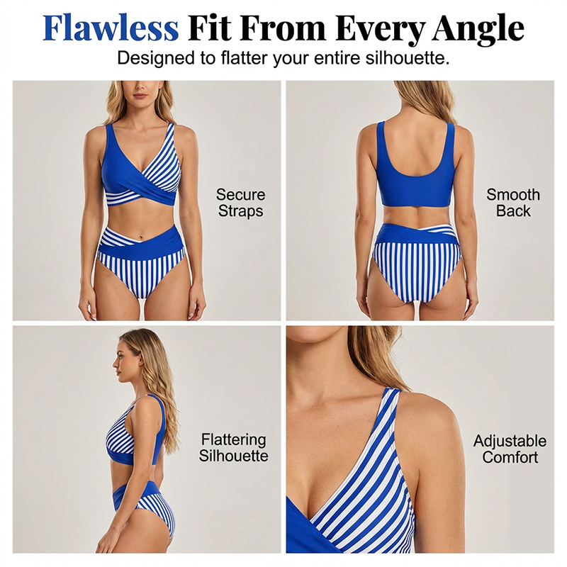 👙 Colorblock Bikini S-3XL: Κομψό και καλαίσθητο μαγιό δύο τεμαχίων 🌊-GR