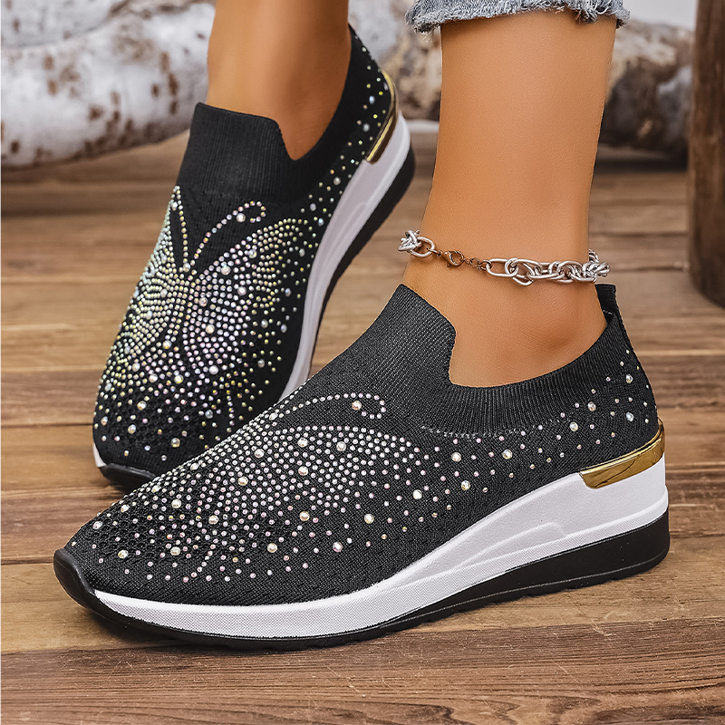 🌬️🏃‍♀️ Ženski copati brez rokavov z metuljčki in kristali – bleščeče udobje in enostavnost nošenja ✨🦋-SI