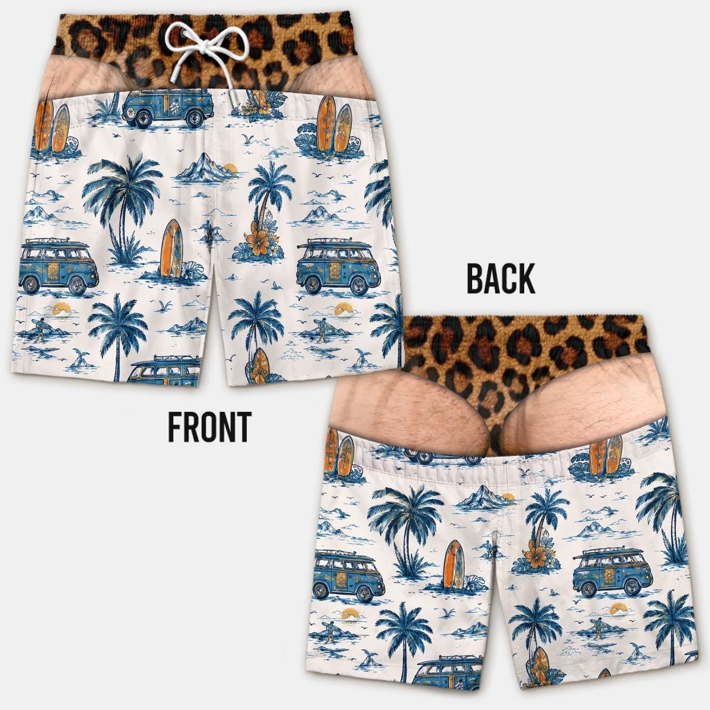 Smešne kopalke z lažno zadnjico - Novelty Prank Beach Shorts for Men-SI